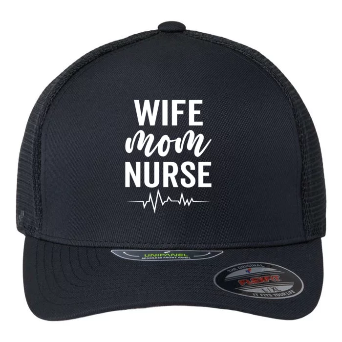 Happy Mothers Day Wife Mom Nurse Rn Lpn Nurses Mom Funny Gift Flexfit Unipanel Trucker Cap