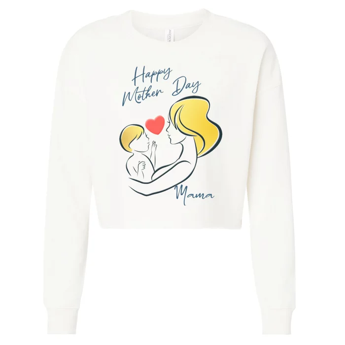 Happy Mothers Day Gif Cropped Pullover Crew