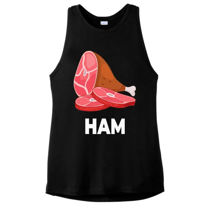 Ham Matching dishes food costumes Christmas thanksgiving Ladies Tri-Blend Wicking Tank