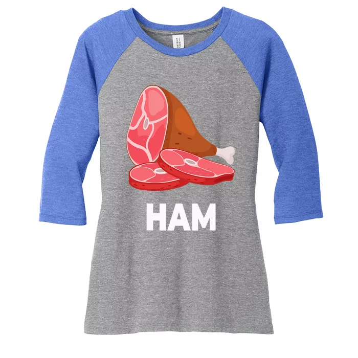 Ham Matching dishes food costumes Christmas thanksgiving Women's Tri-Blend 3/4-Sleeve Raglan Shirt