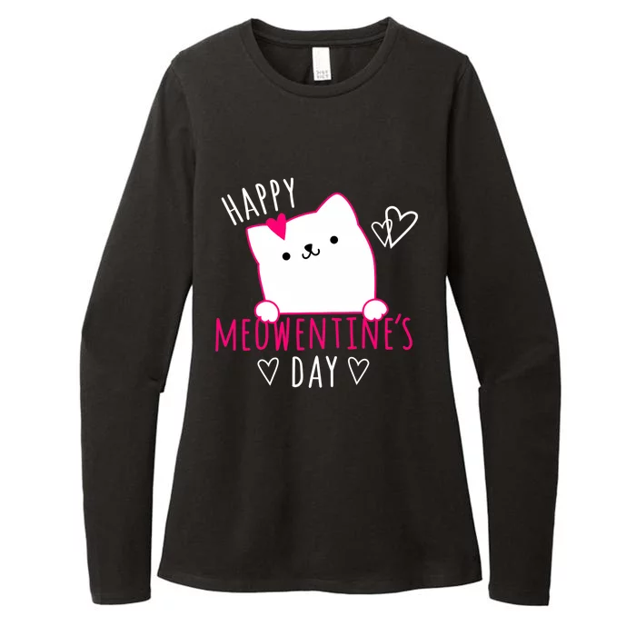 Happy Meowentine's Day Cat Lover Happy Valentines Day Cat Premium Womens CVC Long Sleeve Shirt