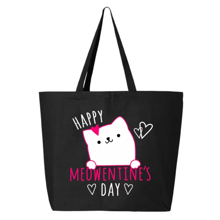 Happy Meowentine's Day Cat Lover Happy Valentines Day Cat Premium 25L Jumbo Tote