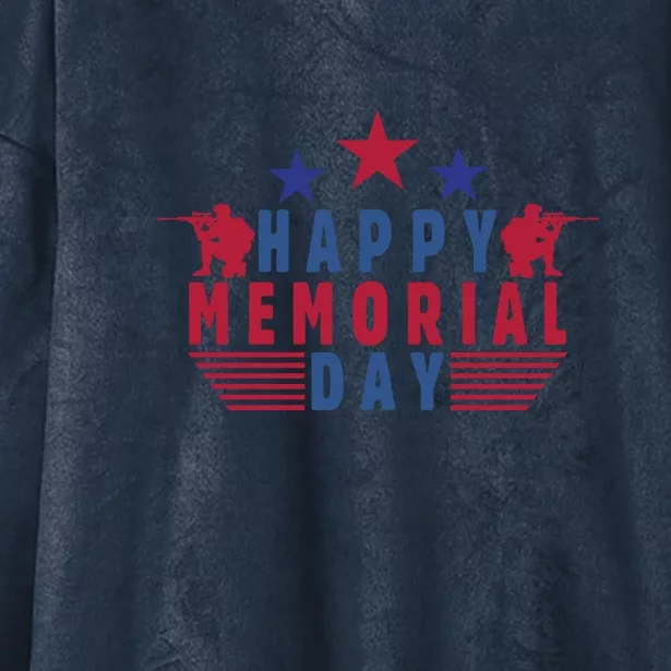 Happy Memorial Day Gift Hooded Wearable Blanket