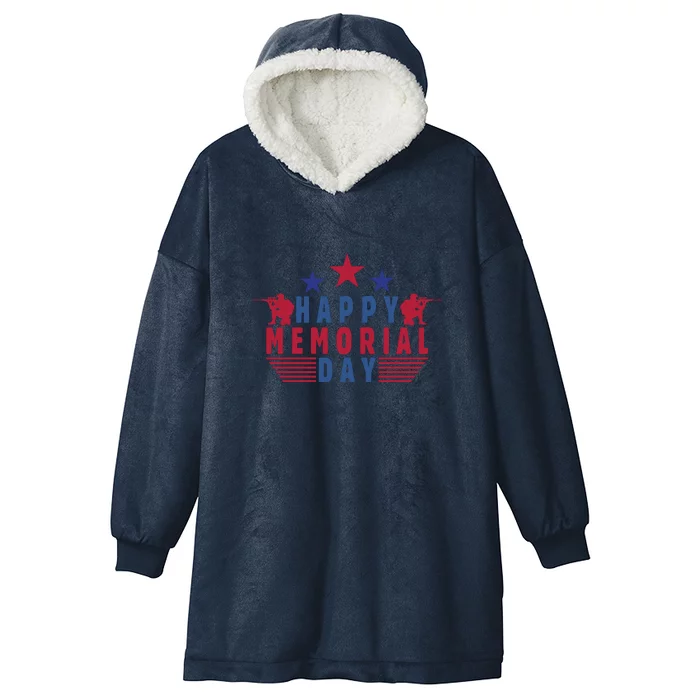 Happy Memorial Day Gift Hooded Wearable Blanket