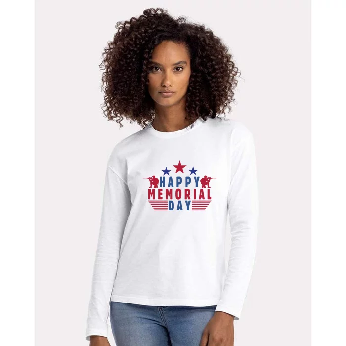 Happy Memorial Day Gift Womens Cotton Relaxed Long Sleeve T-Shirt