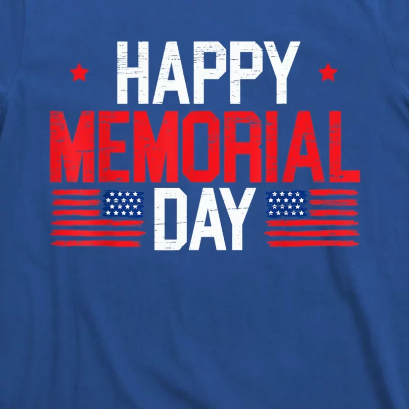 Happy Memorial Day Usa Flag American Patriotic Armed Forces Cool Gift T-Shirt