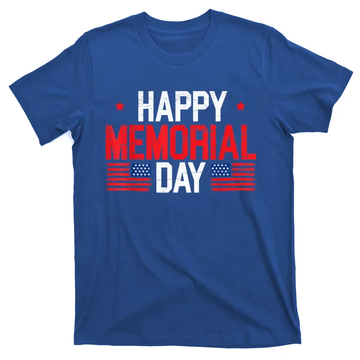 Happy Memorial Day Usa Flag American Patriotic Armed Forces Cool Gift T-Shirt