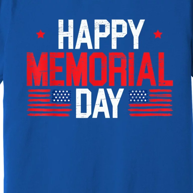 Happy Memorial Day Usa Flag American Patriotic Armed Forces Cool Gift Premium T-Shirt