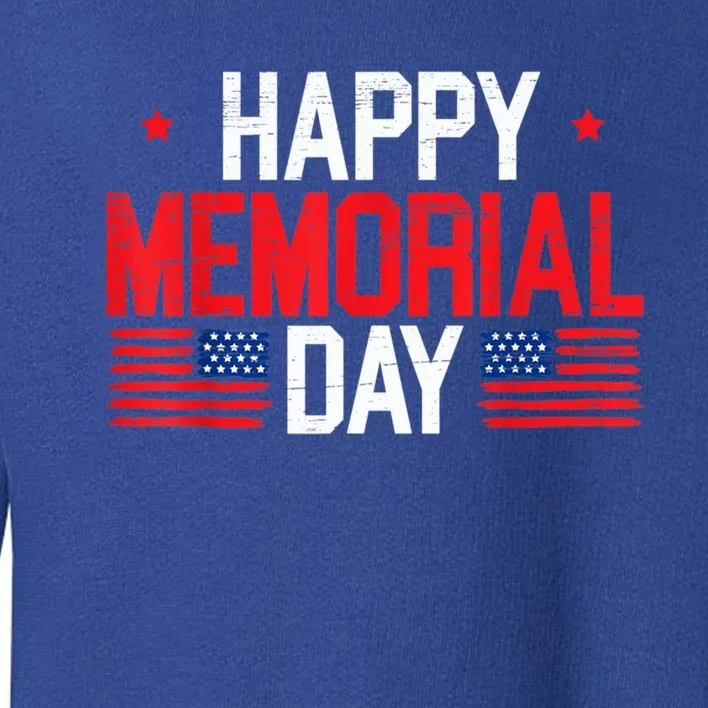 Happy Memorial Day Usa Flag American Patriotic Armed Forces Cool Gift Toddler Sweatshirt