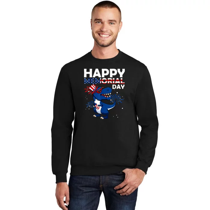 Happy Memorial Day 4th Of July Dinosaur American Flag Sweatshirt