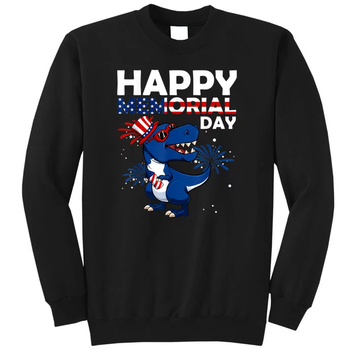 Happy Memorial Day 4th Of July Dinosaur American Flag Sweatshirt