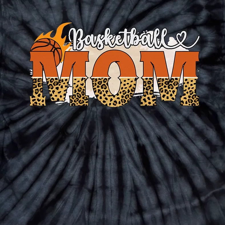 Happy Mothers Day Cute Basketball Sport Mom Leopard Tie-Dye T-Shirt