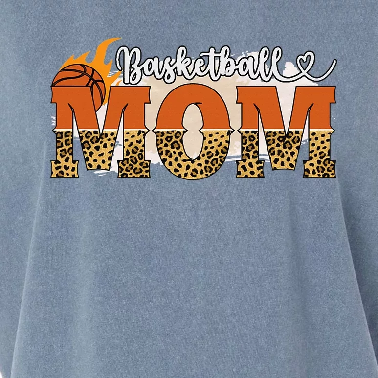 Happy Mothers Day Cute Basketball Sport Mom Leopard Garment-Dyed Women's Muscle Tee