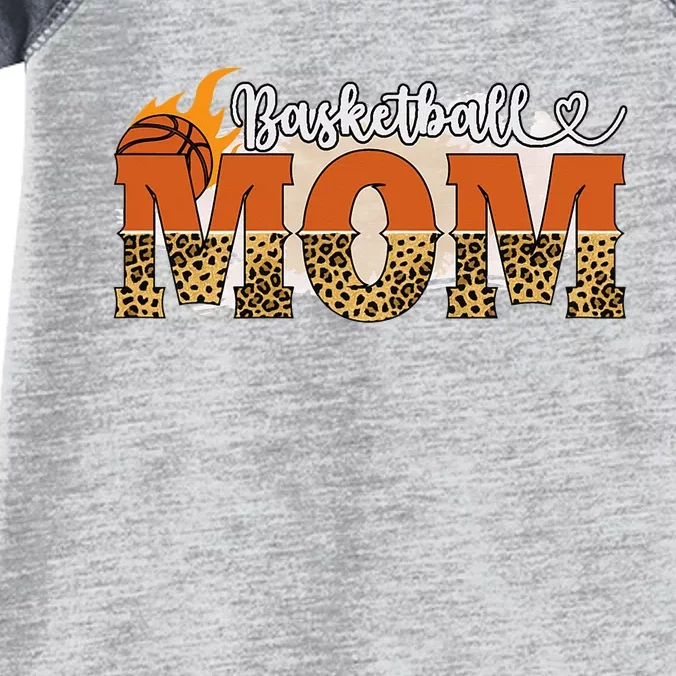 Happy Mothers Day Cute Basketball Sport Mom Leopard Infant Baby Jersey Bodysuit