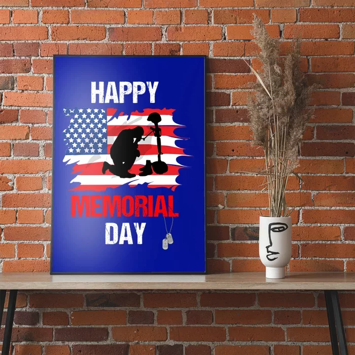 Happy Memorial Day Usa Flag American Patriotic Armed Forces Gift Poster