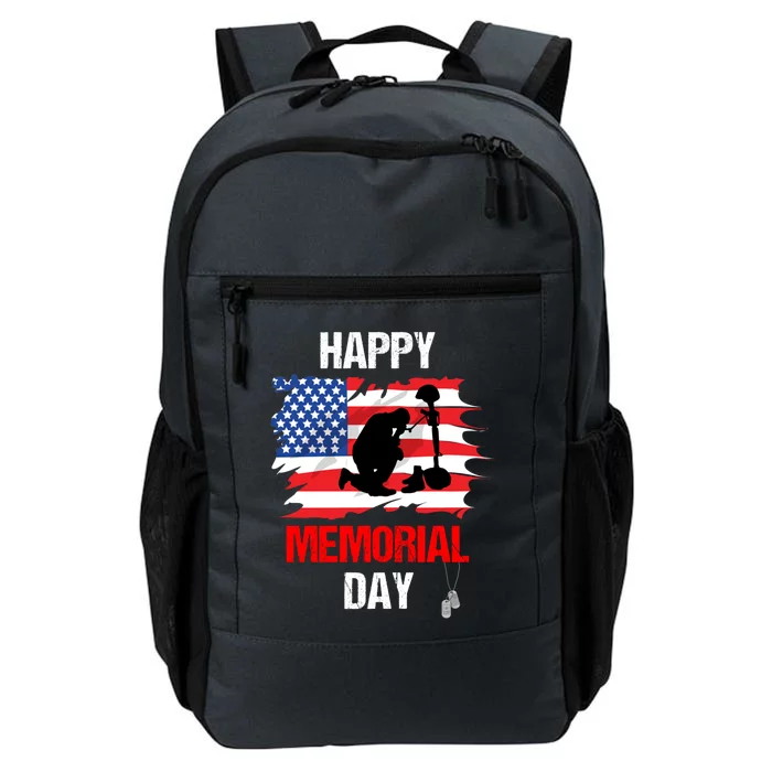 Happy Memorial Day Usa Flag American Patriotic Armed Forces Gift Daily Commute Backpack