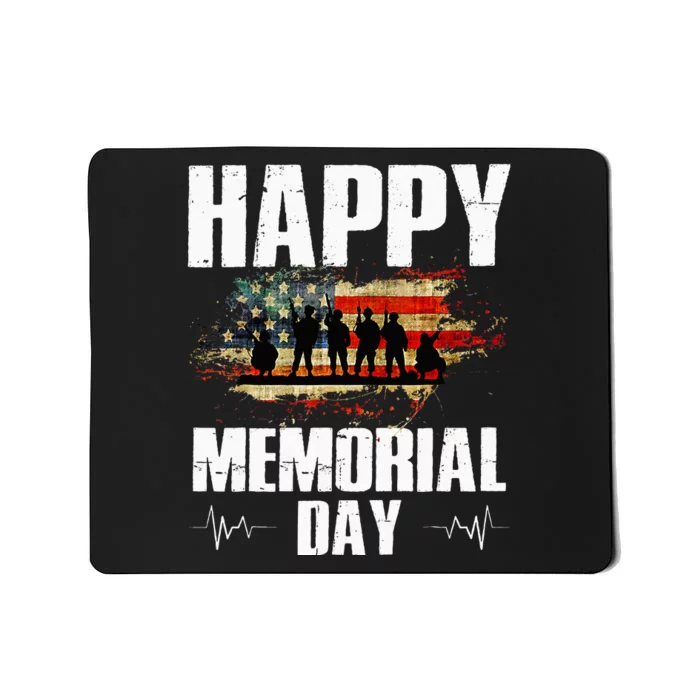 Happy Memorial Day USA Flag American Patriotic Armed Forces Mousepad