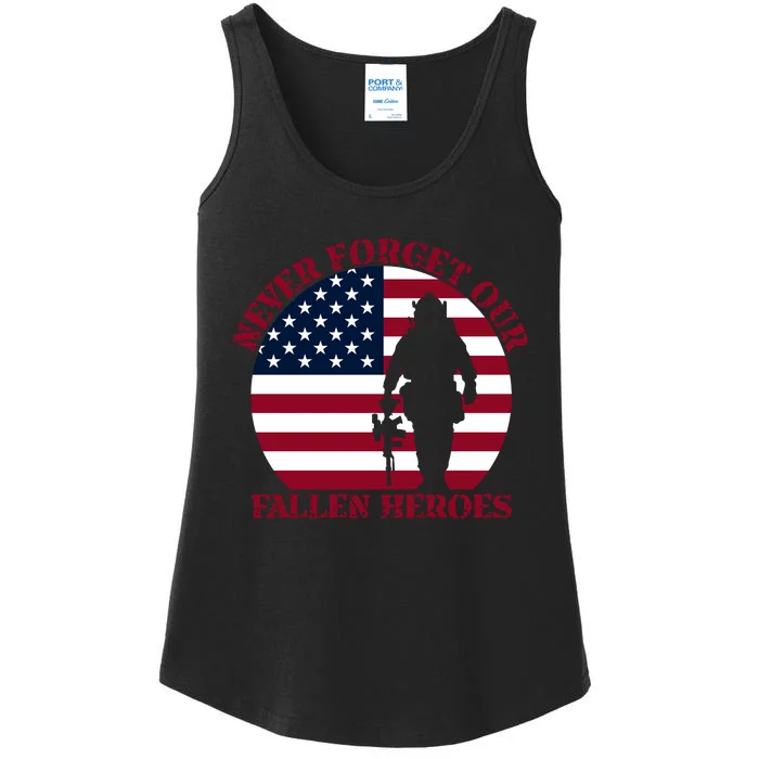 Happy Memorial Day Remembrance Ladies Essential Tank