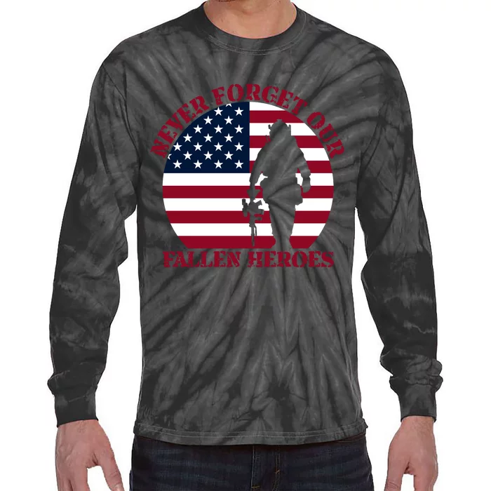 Happy Memorial Day Remembrance Tie-Dye Long Sleeve Shirt