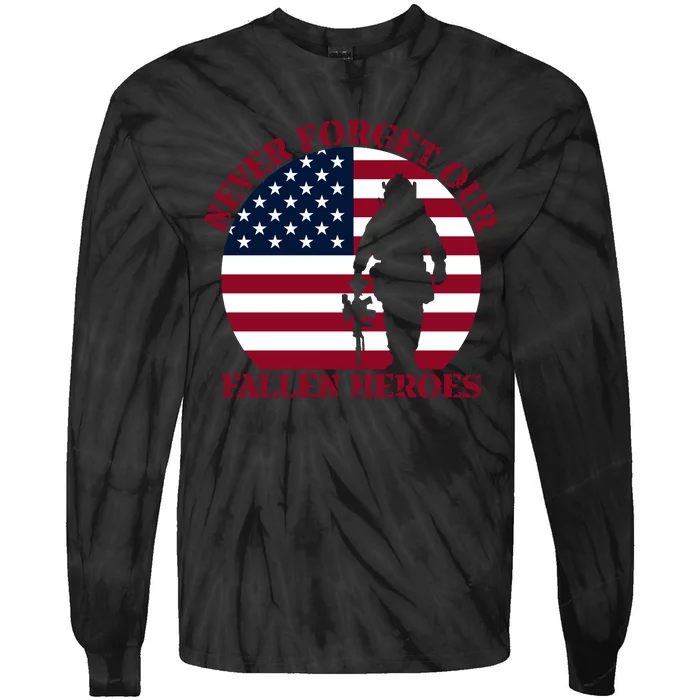 Happy Memorial Day Remembrance Tie-Dye Long Sleeve Shirt