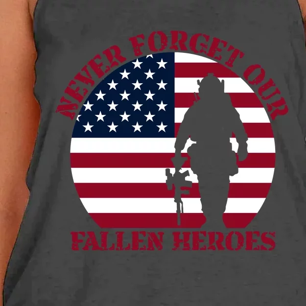 Happy Memorial Day Remembrance Women's Knotted Racerback Tank