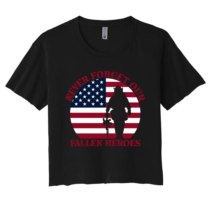 Happy Memorial Day Remembrance Women's Crop Top Tee