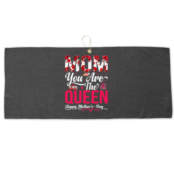 Happy Mother's Day Mom You Are The Queen Floral Graphic Large Microfiber Waffle Golf Towel