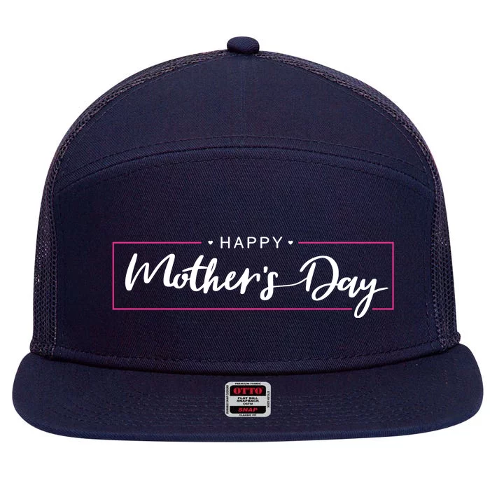 Happy Mother's Day Holiday Gift 7 Panel Mesh Trucker Snapback Hat