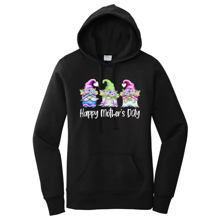 Happy Mothers Day Cute Gnomes Floral For Mom Daughter Women's Pullover Hoodie