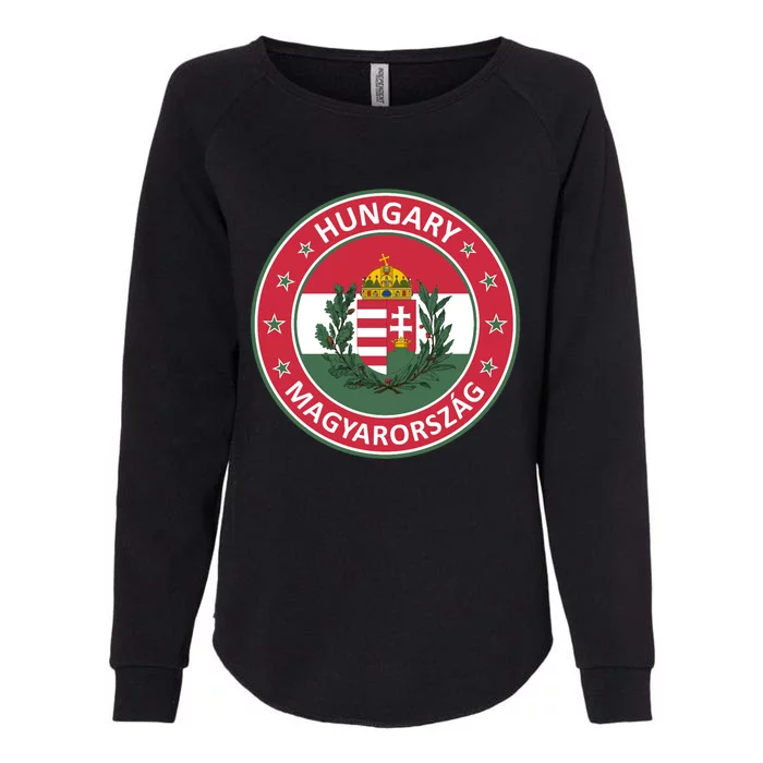 Hungary Magyarorszag Design With Flag Of Hungary And Coat Of Arms Womens California Wash Sweatshirt