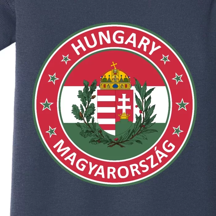 Hungary Magyarorszag Design With Flag Of Hungary And Coat Of Arms Baby Bodysuit