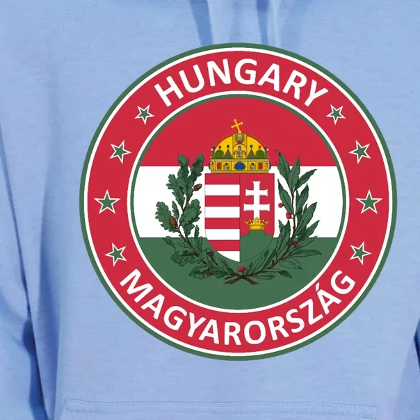 Hungary Magyarorszag Design With Flag Of Hungary And Coat Of Arms Unisex Surf Hoodie