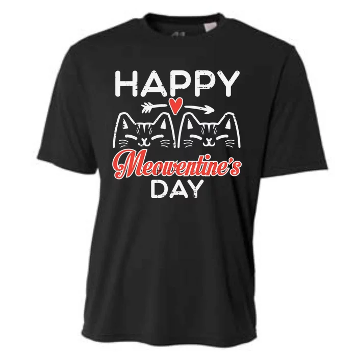 Happy Meowenstime Day Valentines Cat Cute Gift Cooling Performance Crew T-Shirt