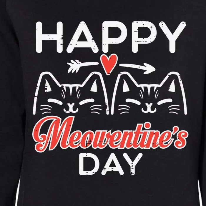 Happy Meowenstime Day Valentines Cat Cute Gift Womens California Wash Sweatshirt