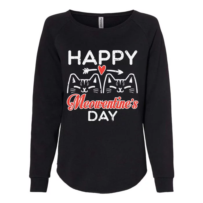 Happy Meowenstime Day Valentines Cat Cute Gift Womens California Wash Sweatshirt