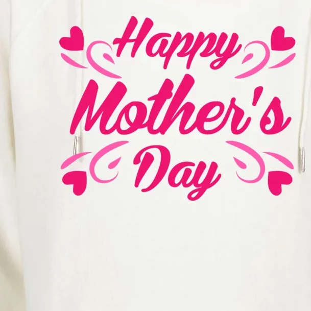 Happy Mothers Day Hearts Gift Womens Funnel Neck Pullover Hood