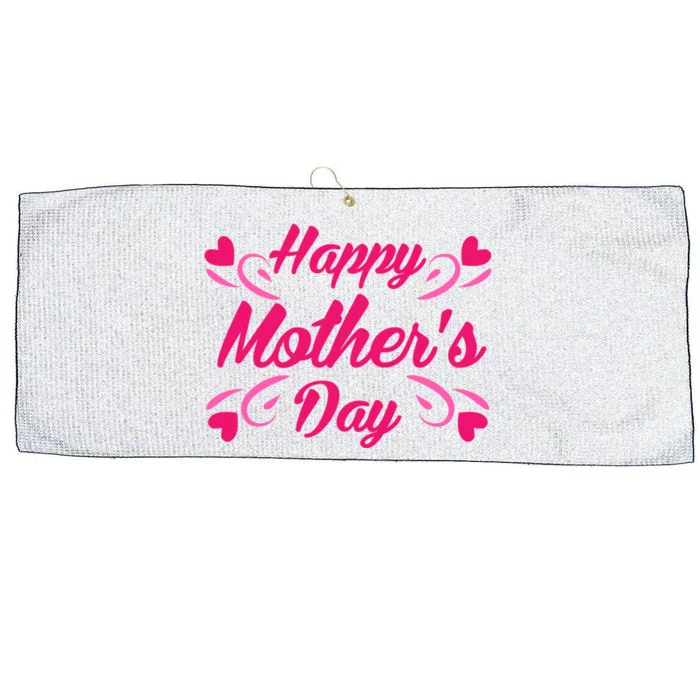 Happy Mothers Day Hearts Gift Large Microfiber Waffle Golf Towel