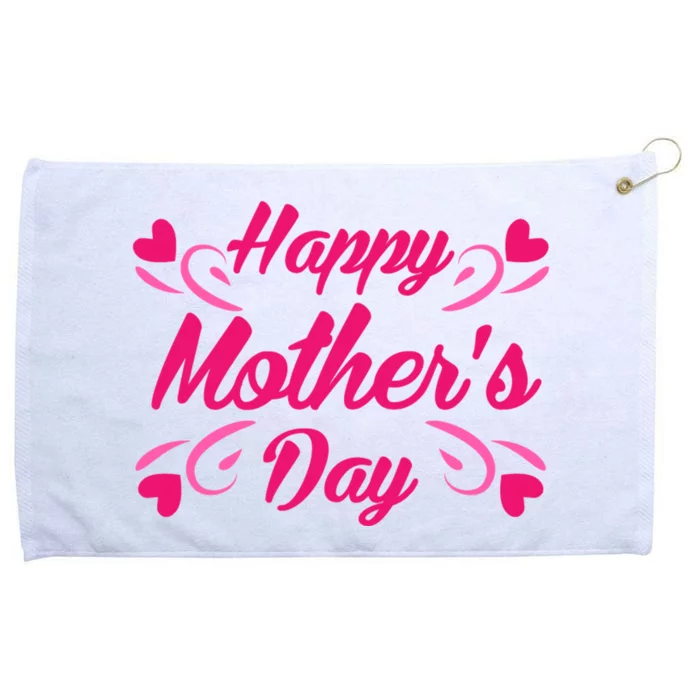 Happy Mothers Day Hearts Gift Grommeted Golf Towel