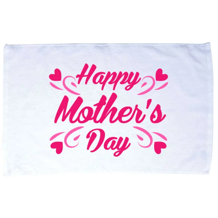 Happy Mothers Day Hearts Gift Microfiber Hand Towel