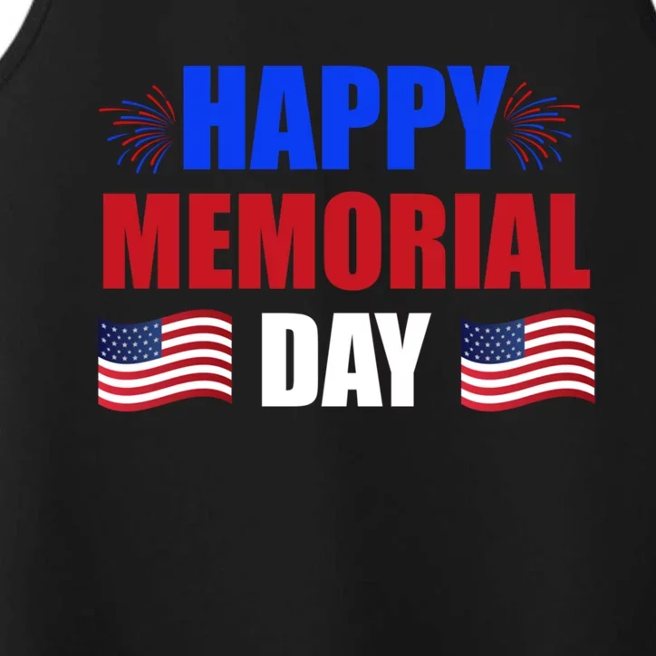 Happy Memorial Day Usa Flag Patriotic Independence Day Meaningful Gift Performance Tank