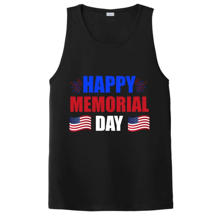 Happy Memorial Day Usa Flag Patriotic Independence Day Meaningful Gift Performance Tank