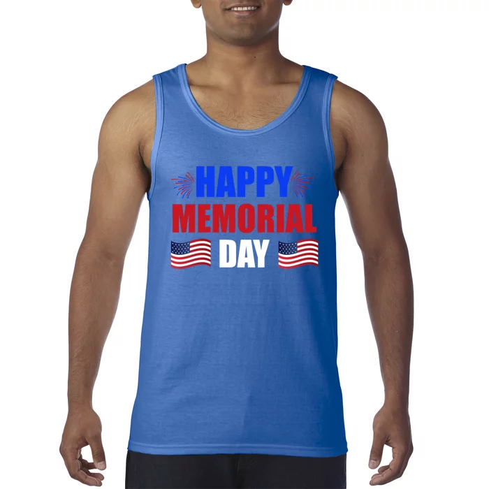 Happy Memorial Day Usa Flag Patriotic Independence Day Meaningful Gift Tank Top