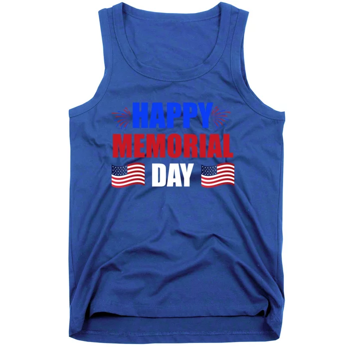 Happy Memorial Day Usa Flag Patriotic Independence Day Meaningful Gift Tank Top