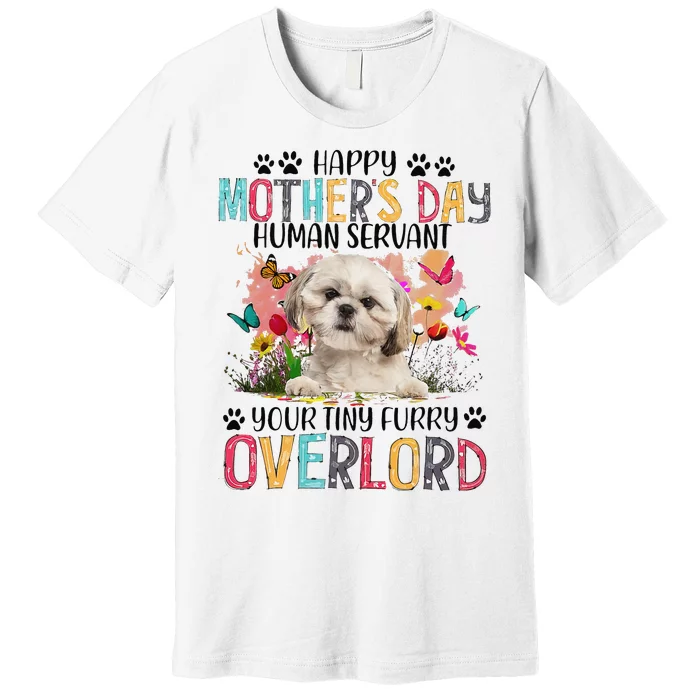 Happy Mother's Day Shih Tzu Dog Lover Flower Dogs Mama Premium T-Shirt