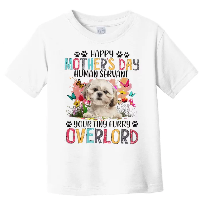 Happy Mother's Day Shih Tzu Dog Lover Flower Dogs Mama Toddler T-Shirt