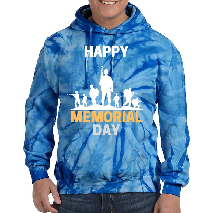 Happy Memorial Day Decoration Day Gift Tie Dye Hoodie