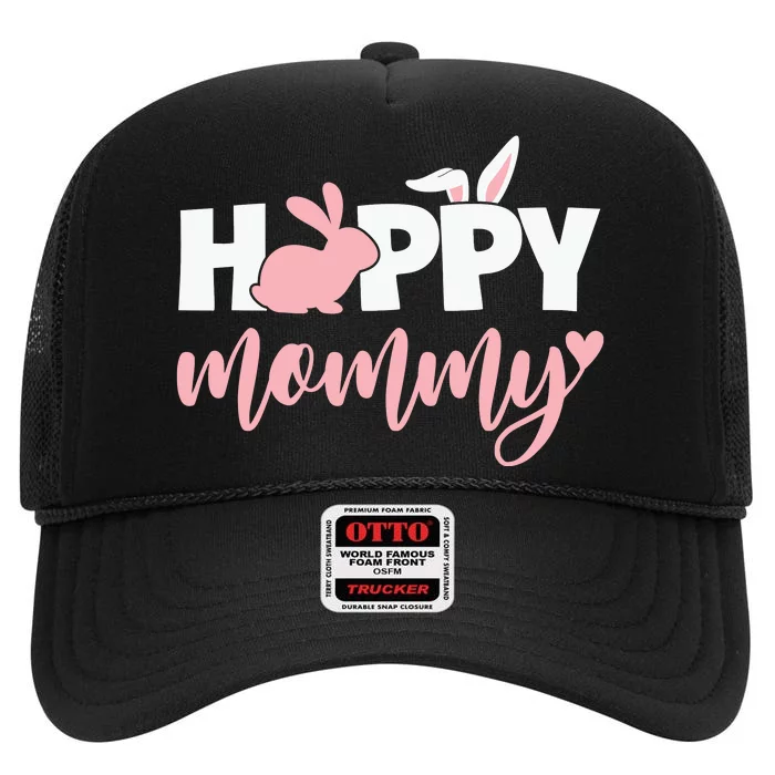 Happy Mommy Easter Mom Bunny Mother's Day Easter Day High Crown Mesh Trucker Hat