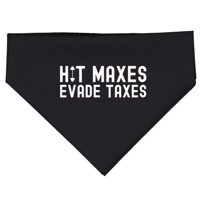 Hit Maxes Evade Taxes Gym Bodybuilding USA-Made Doggie Bandana