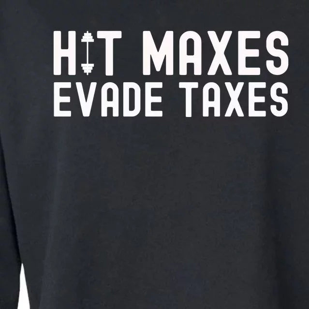 Hit Maxes Evade Taxes Gym Bodybuilding Cropped Pullover Crew