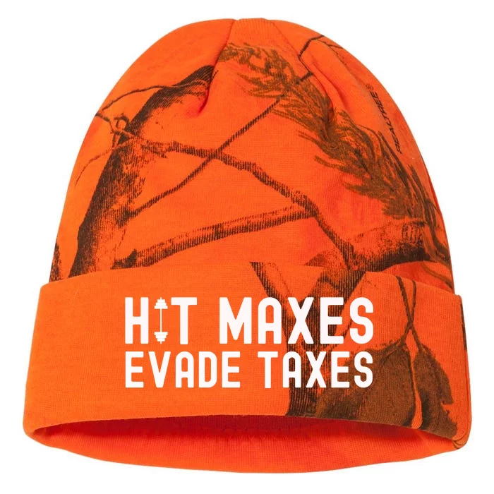 Hit Maxes Evade Taxes Gym Bodybuilding Kati - 12in Camo Beanie